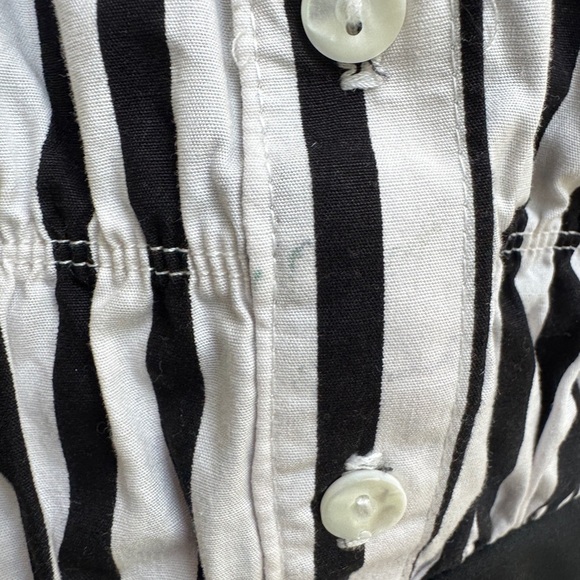 Cozi Kidz 3T Girls Black and White Stripe Long Sleeve Collared Shirt Dress - Picture 3 of 8